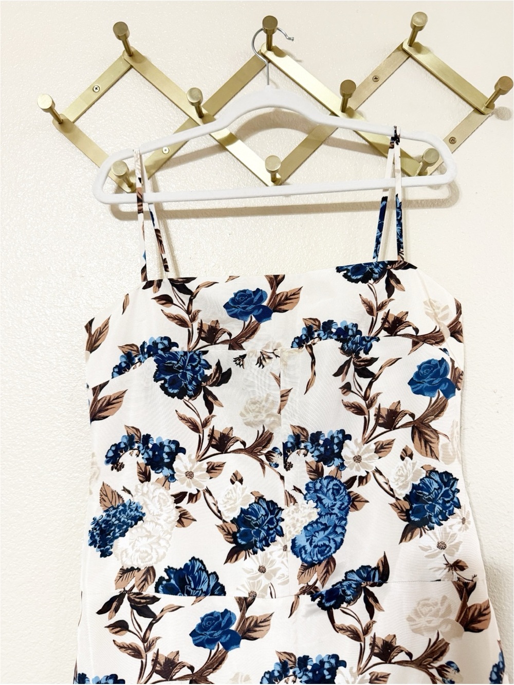 Tory Burch Lace Up Tie Back Floral Print Ottoman Midi Tank Dress NEW Size 12 - Picture 6 of 11